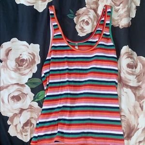 Multi colored striped tank top!
